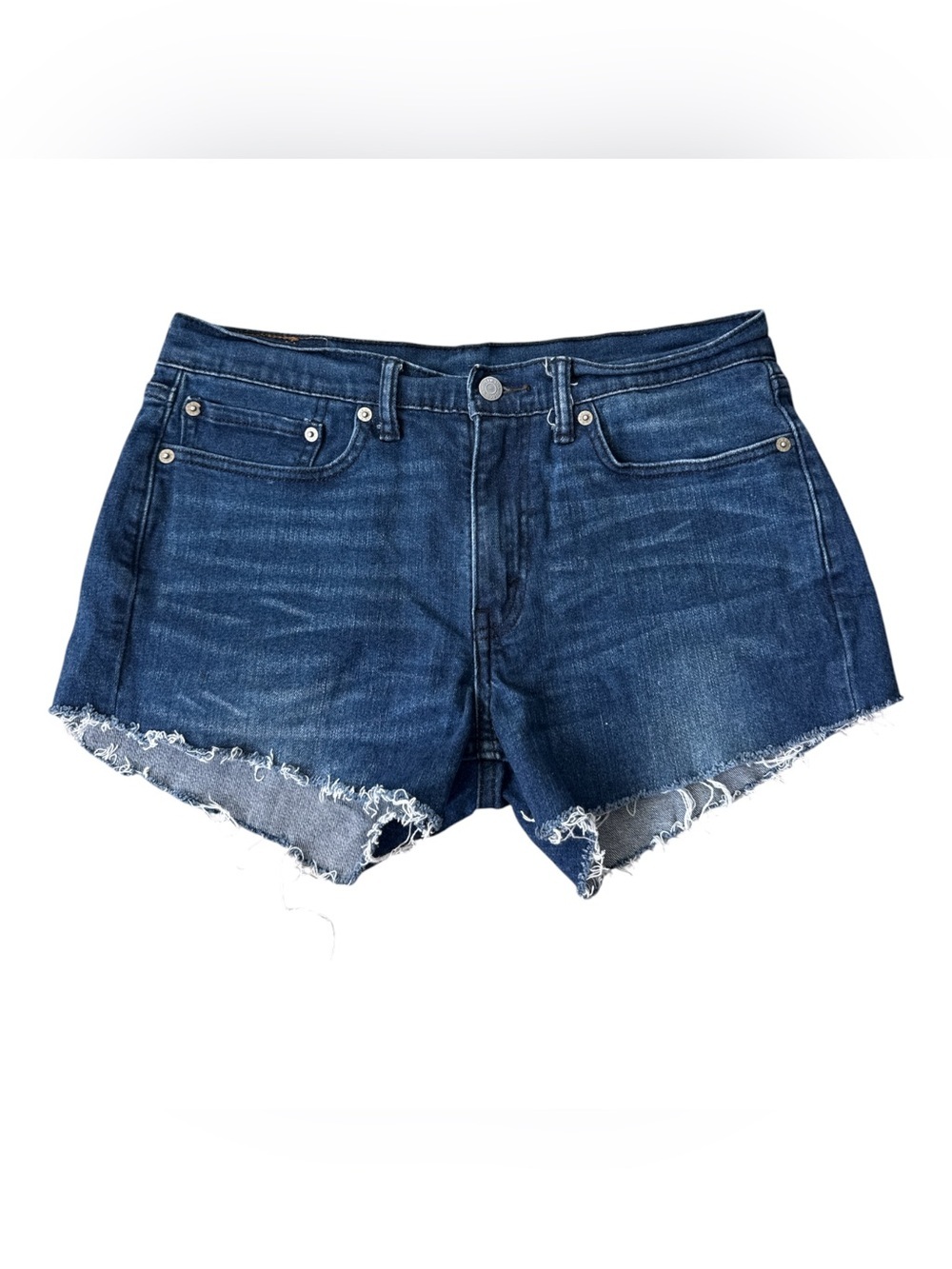 Levis 501 Denim Jeans Shorts Womens Blue Cut Off